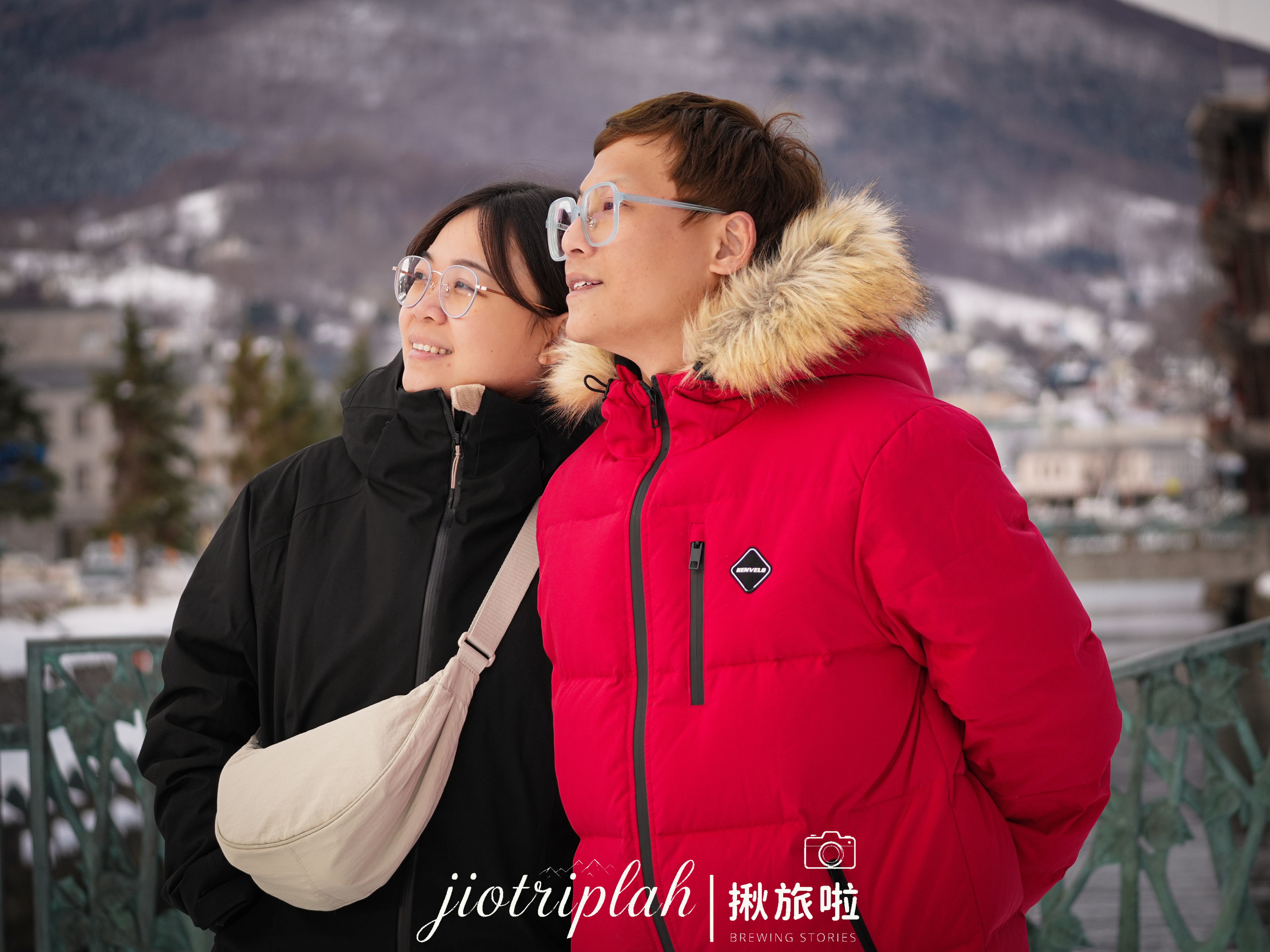 冬日的情侶合影